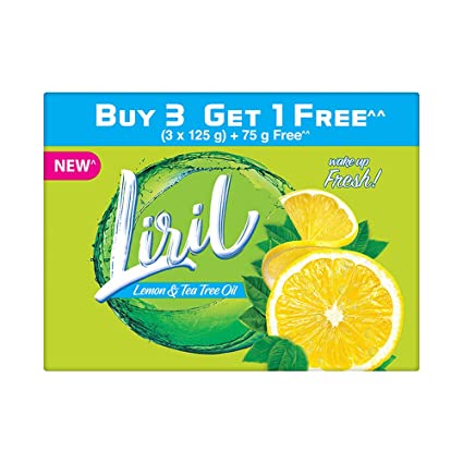 Liril Lemon & Tea Oil Bath Soap Buy 3 Get 1 (125gX 3) +75g